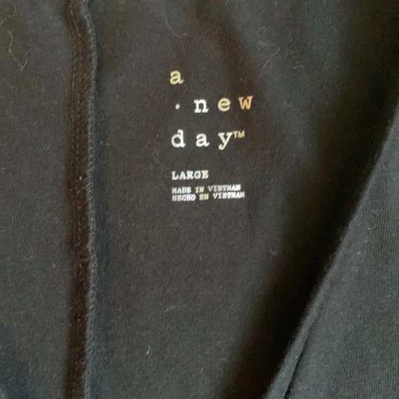 A new day black tank dress peplum hem size large v neck drop waist - Picture 2 of 3